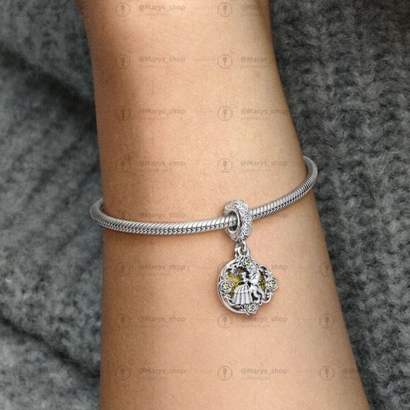 Pandora Disney Beauty and the Beast Dancing Dangle Charm - Picture 2 of 2